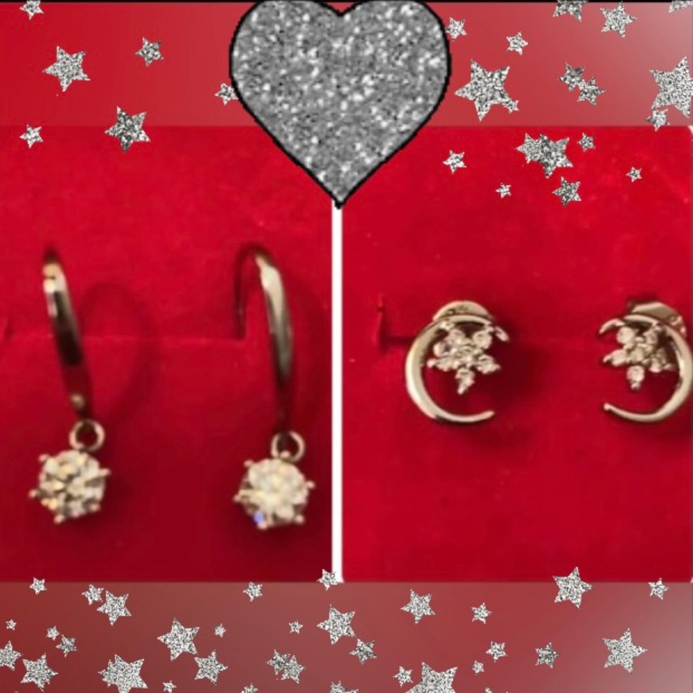 925 Sterling Silver Earring Bundle Includes Two P… - image 1